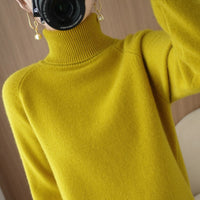 Women's Fashion High Collar Knitted Sweater