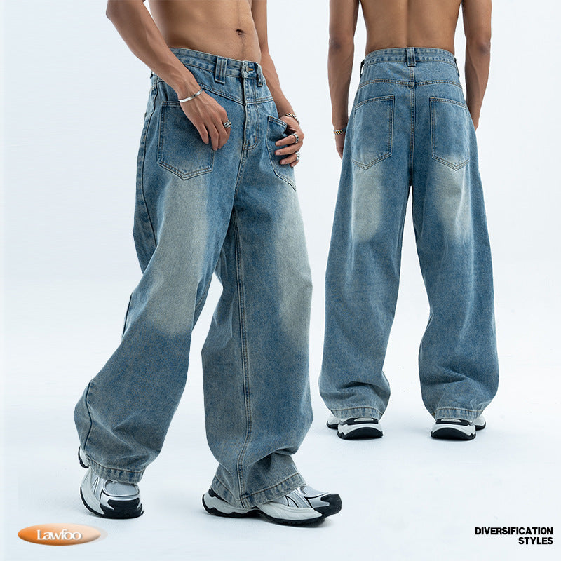 Retro Summer Loose Wide Leg Jeans For Men And Women