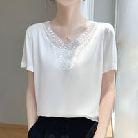V-neck Loose-fit Short-length Short-sleeve T-shirt