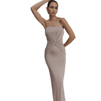 European And American-style Waist-tied Figure-hugging Womens Long Evening Gown