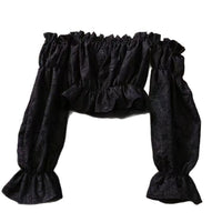 Pure And Alluring Off-the-Shoulder Ruffle-Trim Shirt For Girls