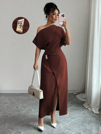 Womens Solid-Color Elegant & Sophisticated Bodycon Maxi Dress