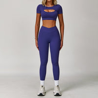 Dare To Show Off This Cross-border Color-block Yoga Set With A Beautiful Back