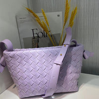 New Leather Large Capacity Woven Women's Messenger Shoulder Bag