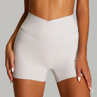 Nude Feel Cross High Waist Yoga Shorts Women's Tight Sports And Fitness Shorts