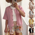 Women's Knitted Cardigan Half-open Collar Button Coat