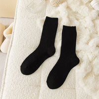 Japanese-style Solid-color Wool Socks For Women