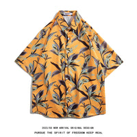 Men's Retro Hong Kong Style Short Sleeve Printed Shirt