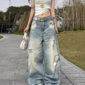 Loose Slimming High-waisted Straight-leg Casual Floor-length Pants