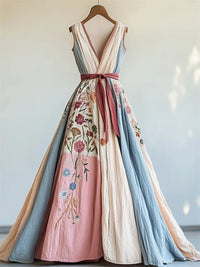 Elegant V-neck Sleeveless Cross-border Dress