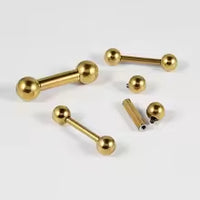 Large Size Internal Teeth Straight Rod Stainless Steel Earrings Body Ring
