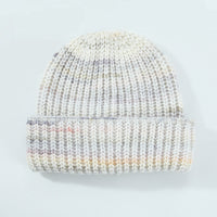 European And American Ins Warm Autumn And Winter Multi-color Niche Gradient Flanging With Wool Knitted Hat Women