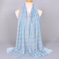 Spring And Summer Women's Bag Scarf Thin Breathable Solid Color Crumpled Panel Pressing Polyester Scarf