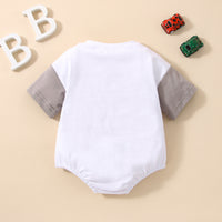 Letter Multicolor Printing Short Sleeve Rompers