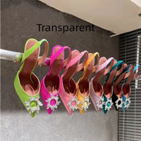 Baotou Dew Heel Plus Size Rhinestone Buckle Shoes