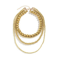 Exaggerated Cyber-style Multi-layered Bead Stackable Necklace