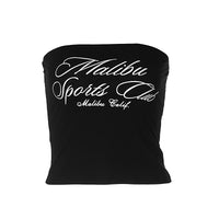 Women's Letter Print Tube Top Vest Midriff-baring Top