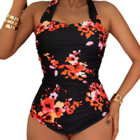 Ladies Conservative Floral Swimsuit
