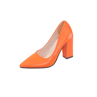 Women's Pointed-toe Low-heeled Chunky Heel Pumps