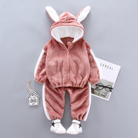 Autumn And Winter Children's Flannel Zipper Suit