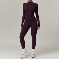 Winter Fleece-lined Yoga Jumpsuit Long Sleeve Warm