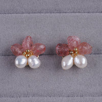 Natural Freshwater Pearl Plum Blossom Earrings