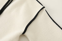 Contrasting Hem Stand Collar Cropped Coat