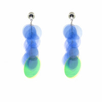 Gradient Blue Sequins Long Fringe Earrings