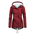 Commuter Cotton Zipper Coat With Fur Collar Print Loose Temperament