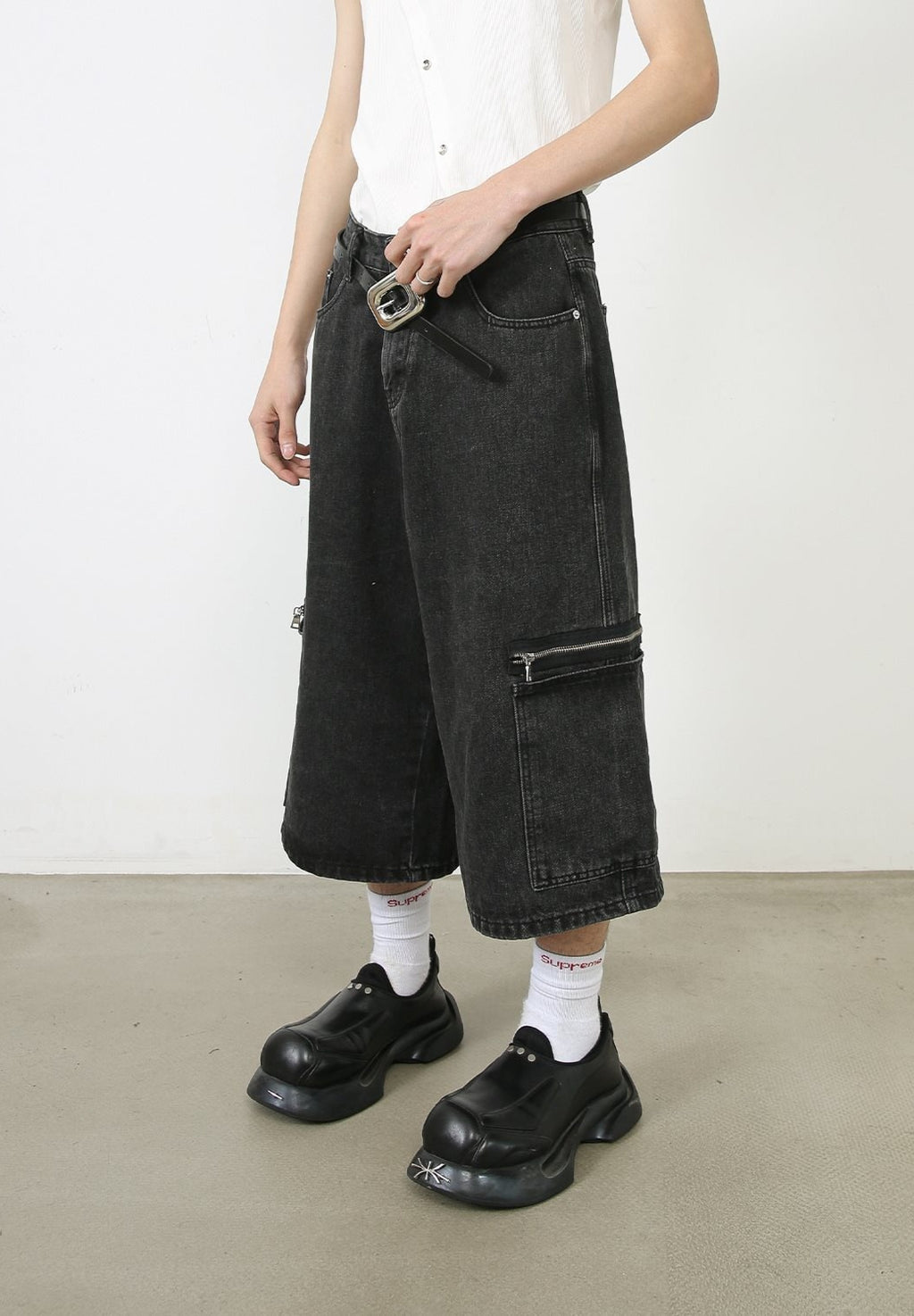 Loose Street Hip-hop Cargo Denim Shorts