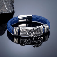 Retro Dragon Totem Woven Leather Bracelet
