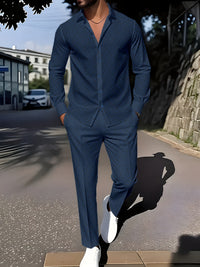 Spring And Autumn Plaid Square Grain Printing Comfortable Basic Commuting Men's Suit