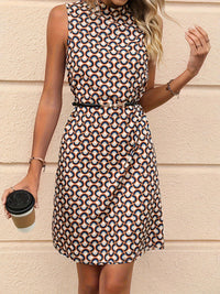 Summer New Arrival Printed Sleeveless Turtleneck Dress