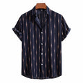 Lapel Cotton Slim-fit Printed Bamboo Shirt
