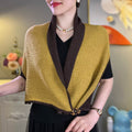 Crumpled Small Flower Magnetic Snap Double-sided Two-color Scarf