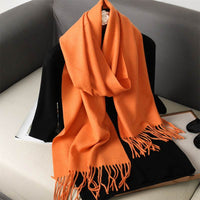 Solid Color Maillard Scarf Cashmere-like Women Warm Shawl