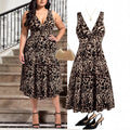 Womens Elegant Bohemian-Style Printed Dress