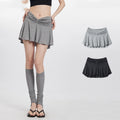 Girl French Ballet Pure Desire Wind Fold Anti-exposure Sexy High Waist A- Line Skirt