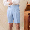 British Gentlemen's Casual Shorts Men's Napoli Double Pleated Light Cropped Pants