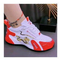 Golden Dragon Embroidered Fashionable Shoes Soft Sole Men's And Women's Same Style Pippen Dad Shoes