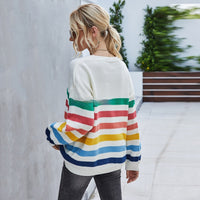 Striped Stitching Internet Celebrity Knitwear Fashion Sweater