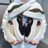 Outdoor Trendy White Shoes Lace-up Breathable Men