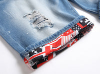 Thin Straight Ripped Mid-waist Shorts