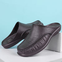 Slippers Men's Summer Leather Word Casual Tide Sandals Men's Non-slip Leather New Sandals Outer Wear Large Size Beach Shoes