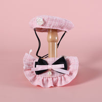 Flower Beret Hat Bow Lace Bib