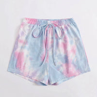 Fashionable Smudge Elastic Waist Casual Shorts