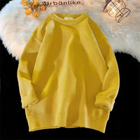 Spring And Autumn Simplicity Men's Loose Round Neck Sweater