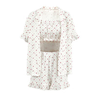 Three-Piece Loungewear Set Womens Cozy Pajamas