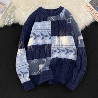Fleece-lined Thickened Turtleneck Retro Art Design Sweater Warm