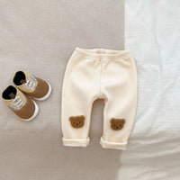 Comfortable Cute Bear Three-dimensional Embroidered Leisure Warm-keeping Pants